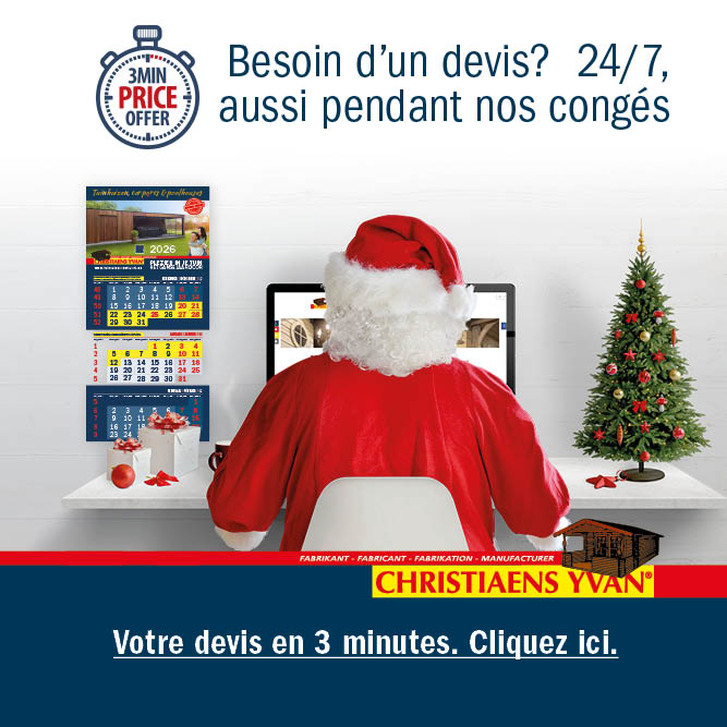 Ouvert pour vos devis pendant les fêtes d'hiver